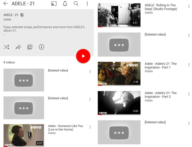 Adele bất ngờ xóa sạch 2 MV tỷ view trên Youtube