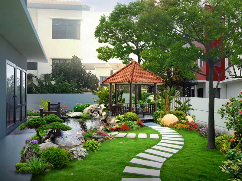 Thiết kế biệt thự nhà vườn mái Thái 1 tầng ấn tượng nhất - Trangkim
